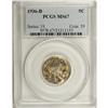 1936-D 5C MS67 PCGS. Lovely golden toning with steel-g