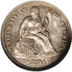 1891 Silver Proof Set. PR66 NGC. Each of the four coins