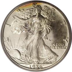 1936 50C Half PR67 PCGS. The fields shimmer with illim