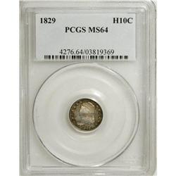1829 H10C MS64 PCGS. V-2, LM-3, R.2. Crisply struck wi