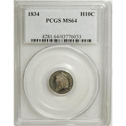 1834 H10C MS64 PCGS. V-4, LM-4, R.1. Rich layers of or