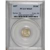 Image 1 : 1857 H10C MS65 PCGS. Both sides of this Gem half dime