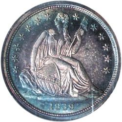 1839 10C No Drapery MS66 NGC. Fortin-106, Early Die St
