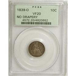 1839-O 10C No Drapery VF20 PCGS. Huge O. Fortin-108. F