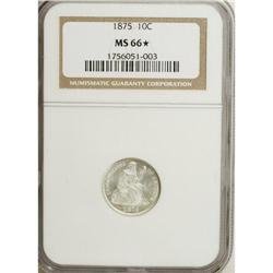 1875 10C MS66 S NGC. Frosty devices combined with mir