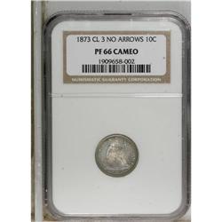 1873 10C Closed 3, No Arrows PR66 Cameo NGC. Jade-gree