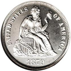 1879 10C PR67 Cameo NGC. Deeply reflective and practic