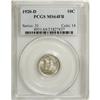Image 1 : 1920-D 10C MS64 Full Bands PCGS. Solidly struck with a