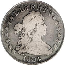 1804 25C VG10 PCGS. B-1, R.4. The 4 in the date is lo