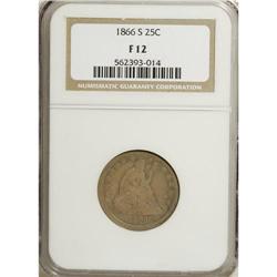 1866-S 25C Fine 12 NGC. Though this postwar San Franci