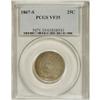 Image 3 : 1867-S 25C VF35 PCGS. A pleasing circulated example of