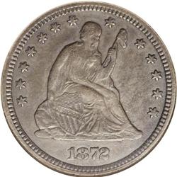 1872-CC 25C --Whizzed--ANACS. AU50 Details. The tiny ra