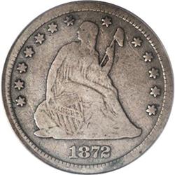 1872-S 25C Fine 12 PCGS. Although the 83,000 coin mint