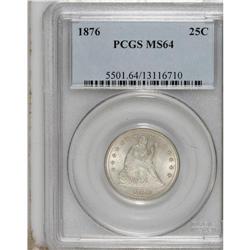 1876 25C MS64 PCGS. Type Two Reverse. A boldly struck