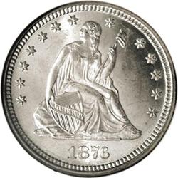 1876 25C MS66 NGC. Type Two Reverse with the short fee