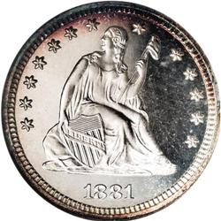 1881 25C PR68 Cameo NGC.