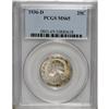 1936-D 25C MS65 PCGS. Golden-brown and sea-green freck