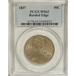 1837 50C MS63 PCGS. An attractive mix of golden-tan, v