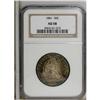 Image 1 : 1841 50C AU58 NGC. A mix of golden-brown, gray, and bl