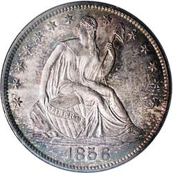 1856-O 50C MS65 NGC. WB-102. Doubled Date. A perpetual