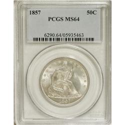 1857 50C MS64 PCGS. The 1857 is a somewhat common date