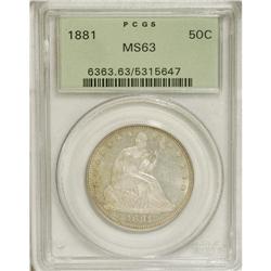 1881 50C MS63 PCGS. The devices of this later Seated h