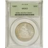 Image 1 : 1881 50C MS63 PCGS. The devices of this later Seated h