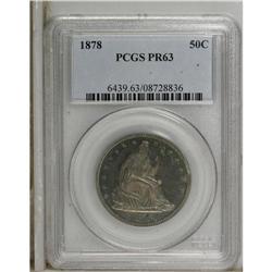 1878 50C PR63 PCGS. Dusky lavender and cobalt-blue ref