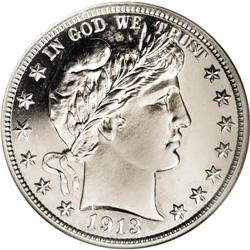 1913 50C PR65 NGC. The low business-strike mintage of