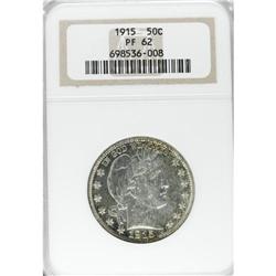 1915 50C PR62 NGC. The surfaces of this mostly brillia