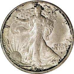 1916-S 50C MS64 PCGS. Deep smokey gray and russet toni