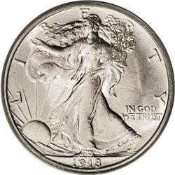 1918-S 50C MS64 PCGS. The strike is fairly sharp, with