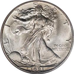 1921-D 50C MS64 PCGS. An exuberant near-Gem of this il