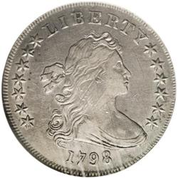 1798 S$1 Large Eagle, 10 Arrows XF45 NGC. B-13, BB-108