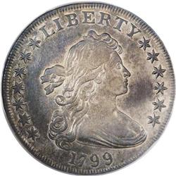 1799 S$1 7x6 Stars XF45 PCGS. B-9, BB-166, R.1. Die St