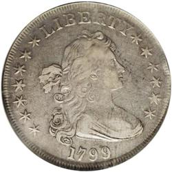 1799 S$1 XF45 NGC. B-17, BB-164, R.2. Die State III, t