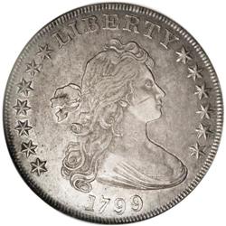 1799 S$1 No Berries AU55 NGC. B-12, BB-160, R.3. Die S