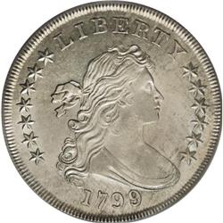 1799/8 S$1 15 Stars Reverse AU58 PCGS. B-3, BB-141, R.