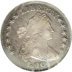 1800 S$1 XF40 NGC. B-16, BB-187, R.2. Die cracks throu