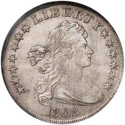 1802 S$1 Narrow Date AU50 NGC. B-6, BB-241, R.1. A ple