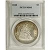 Image 3 : 1844 S$1 MS61 PCGS. The largely nominal mintage of 20,
