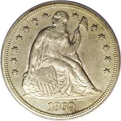 1869 S$1 MS63 PCGS. This date is seldom encountered in