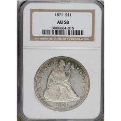 1871 S$1 AU58 NGC. A pleasing example that was probabl