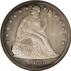 1859 S$1 PR63 PCGS. A total of 800 proofs were produce