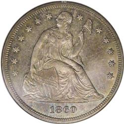 1860 S$1 PR64 NGC. Although the Mint recorded 1,300 pr