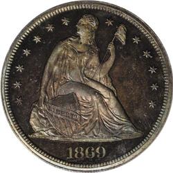 1869 S$1 PR65 PCGS. While more than half of the origin