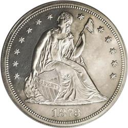 1873 S$1 PR63 PCGS. Just 600 proof Seated dollars were