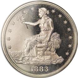 1883 T$1 PR67 Cameo NGC. This delightful Superb Gem 18