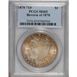 1878 7TF S$1 Reverse of 1878 MS65 PCGS. Sunset-orange,