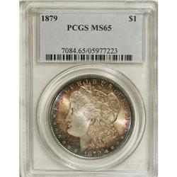 1879 S$1 MS65 PCGS. Absolutely gorgeous magenta and el